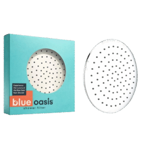 Blue Oasis rain shower head with wide spray for a luxurious and relaxing shower experience in Dubai UAE